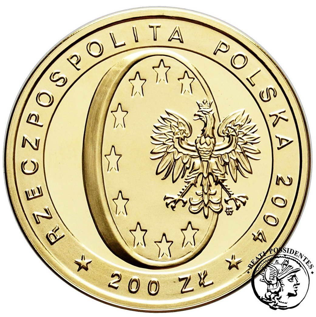 Polska III RP 200 zł 2004 Wstąpienie Polski do Unii Europejskiej st.L