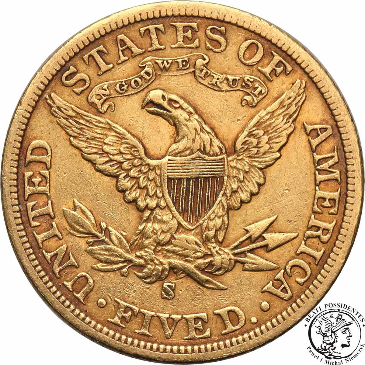 USA 5 dolarów 1903 S San Francisco st.3+