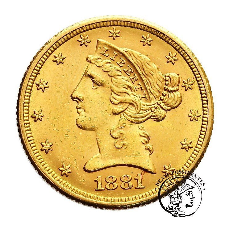 USA 5 $ dolarów 1881 Filadelfia st. 2