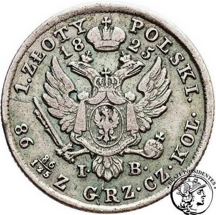 Polska Aleksander I 1 złoty 1825 IB st. 3