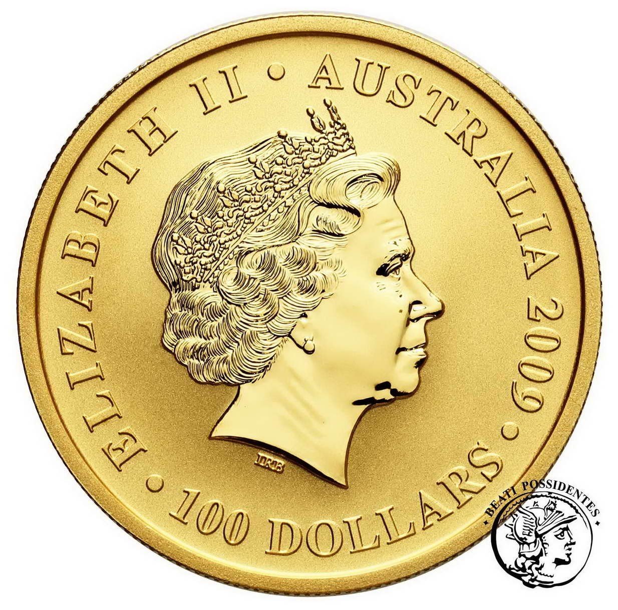Australia Elżbieta Ii 100 Dolarów 2009 Kangur 1 Oz Au St 1