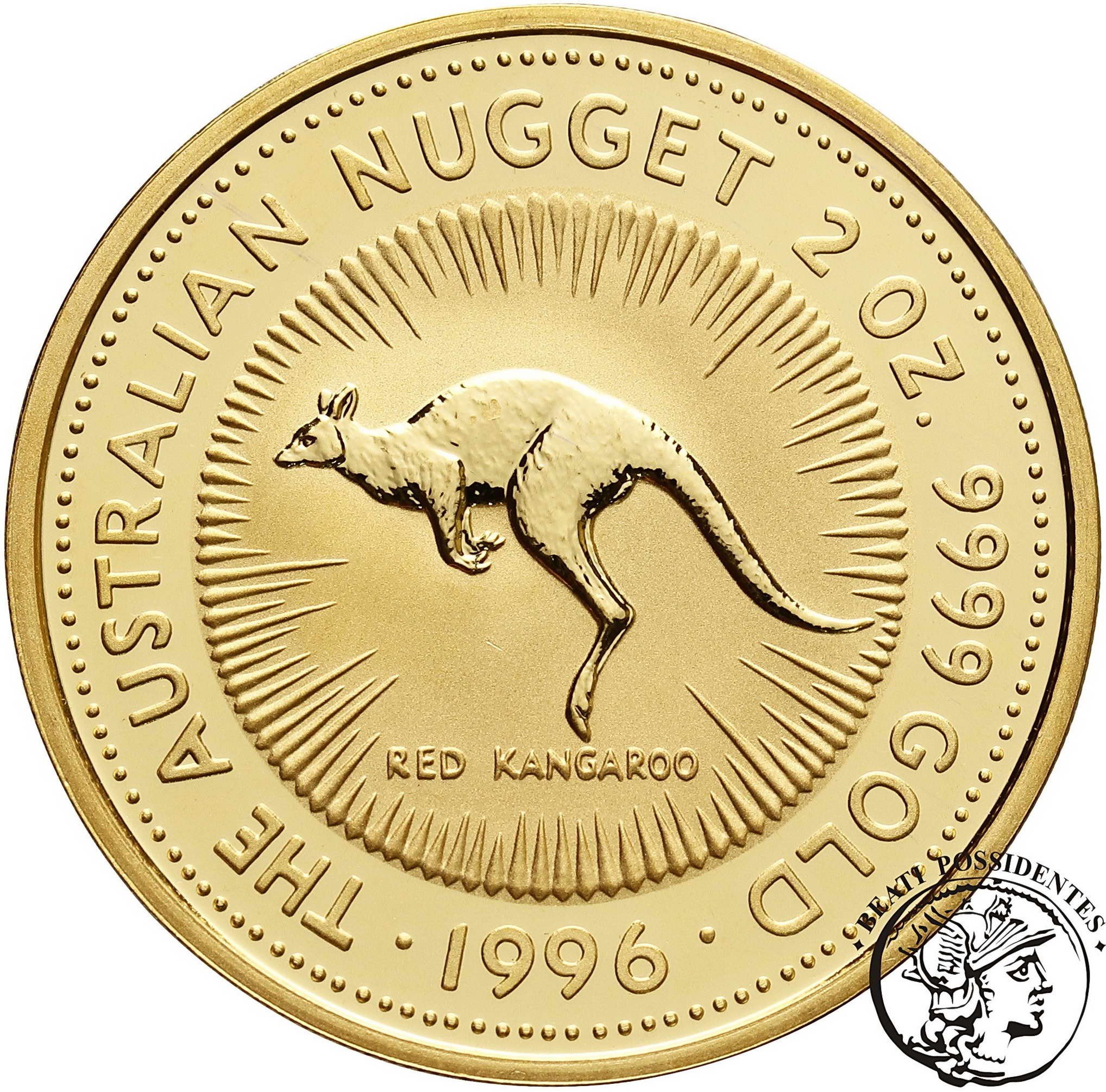 Australia Elżbieta II 200 Dolarów 1995 Kangur 2 oz Au.999 st.L stempel lustrzany