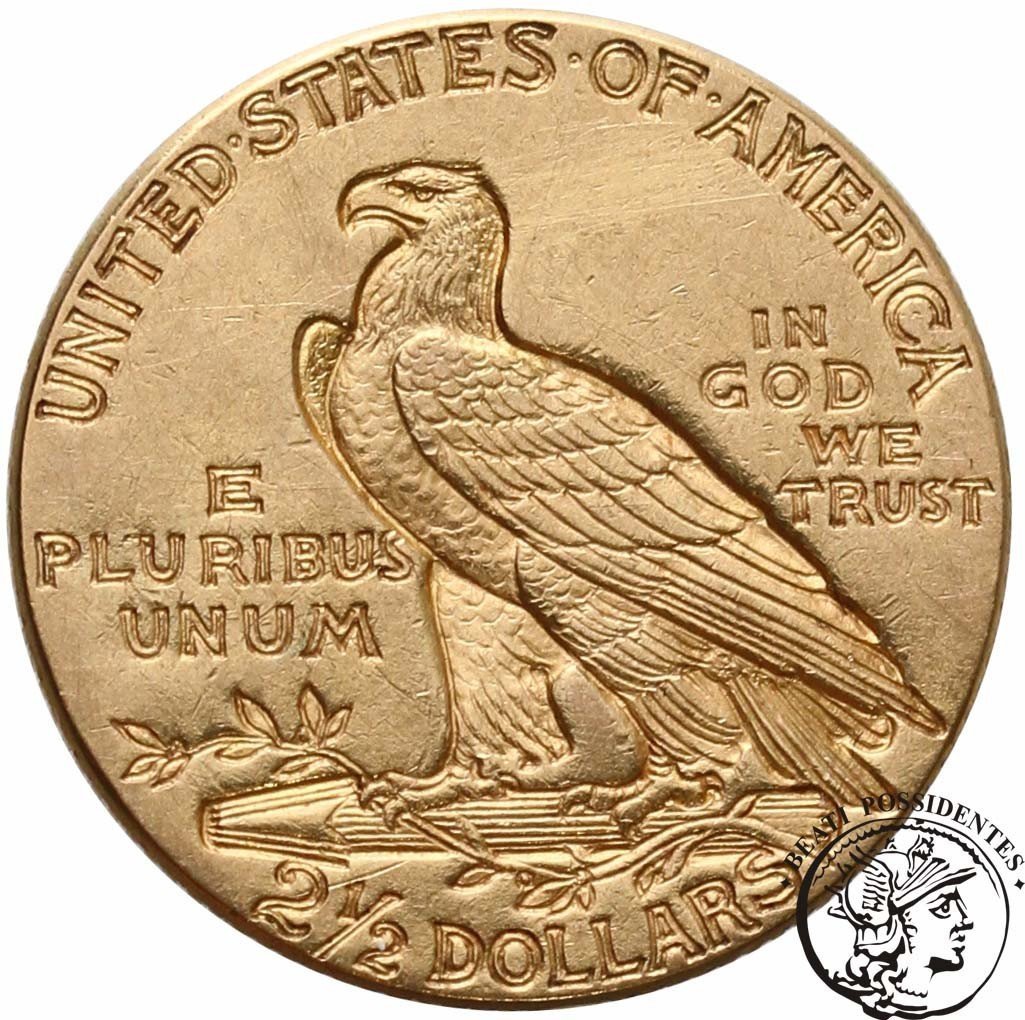 USA 2 1/2 dolara Indianin 1927 Filadelfia st. 3+