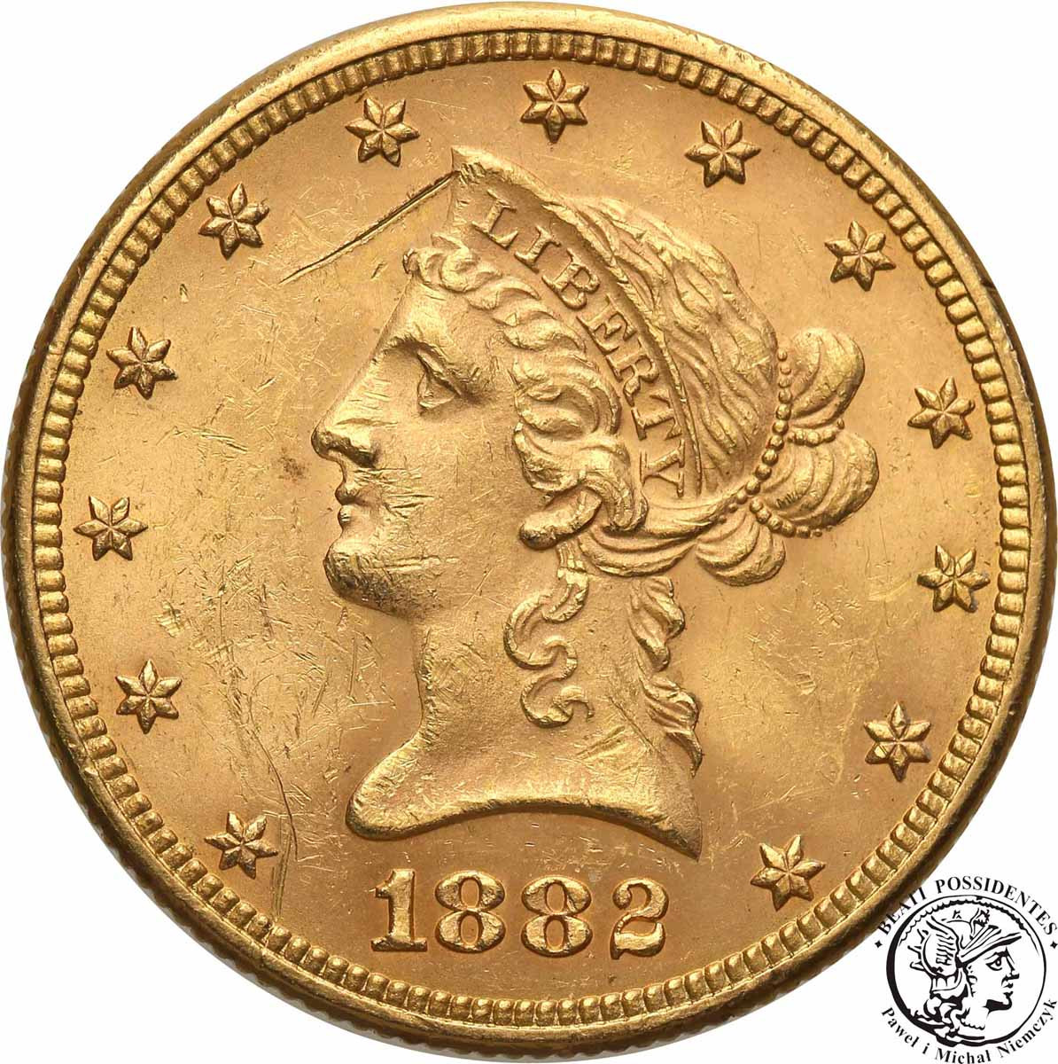 USA 10 dolarów 1882 Filadelfia st. 2+