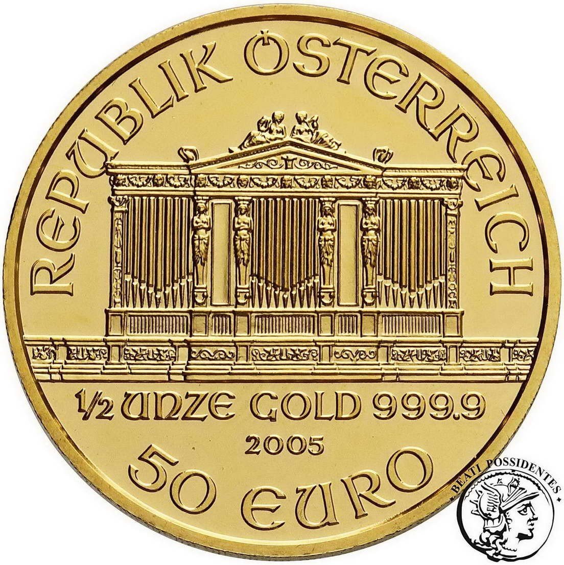Austria 50 Euro 2005 Filharmonia 1/2 Oz Au st. 1