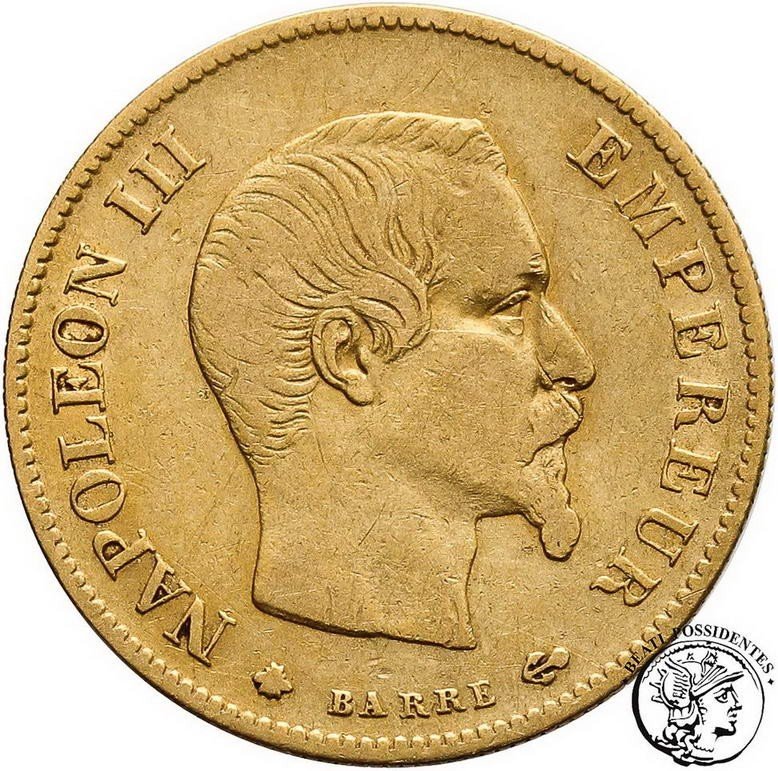 Francja Napoleon III 10 Franków 1860 BB st. 3