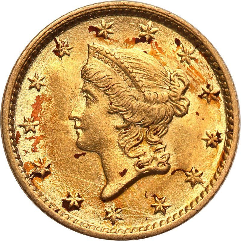 USA 1 dolar 1854 Philadelphia typ I st.2+