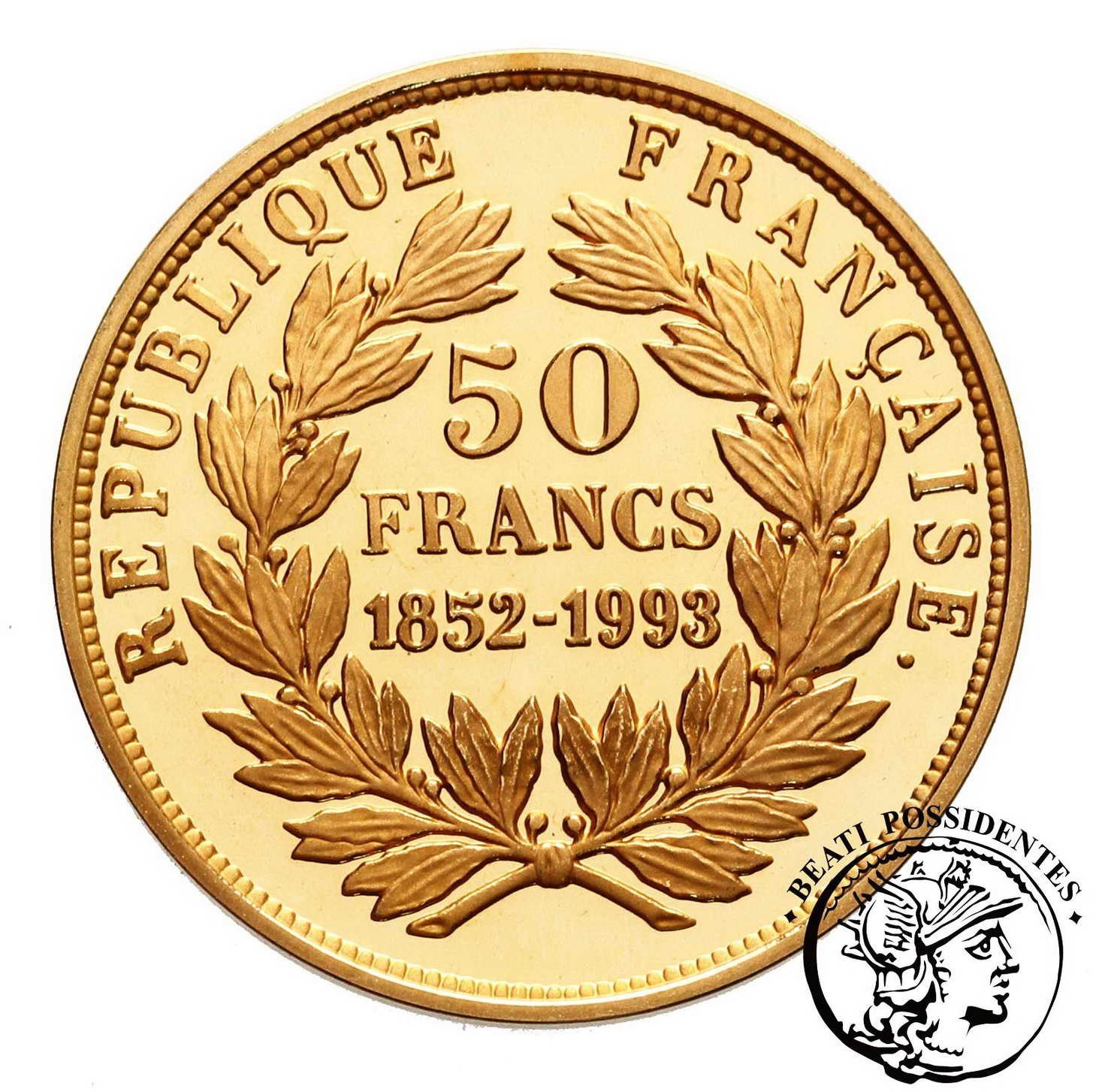 Francja 50 Franków 1852-1993 Lustrzanka Napoleon III