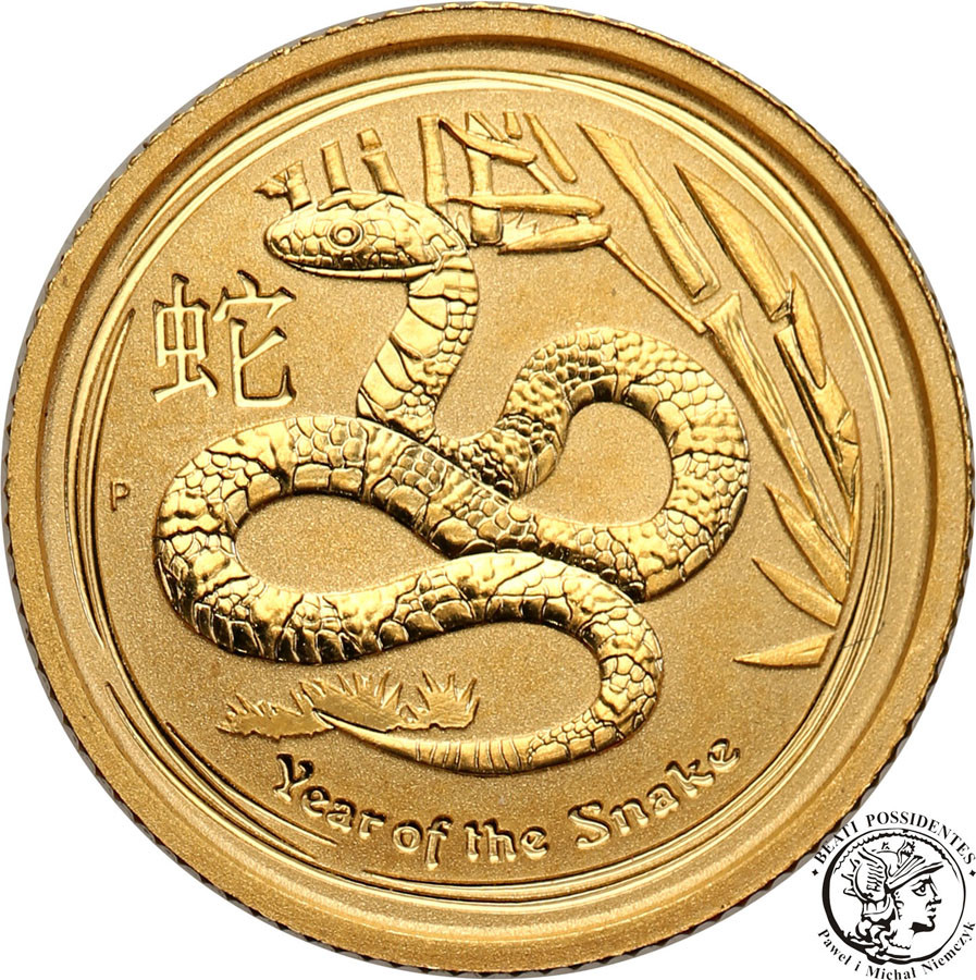 Australia 15 dolarów 2013 rok węża (1/10 uncji złota) st.1