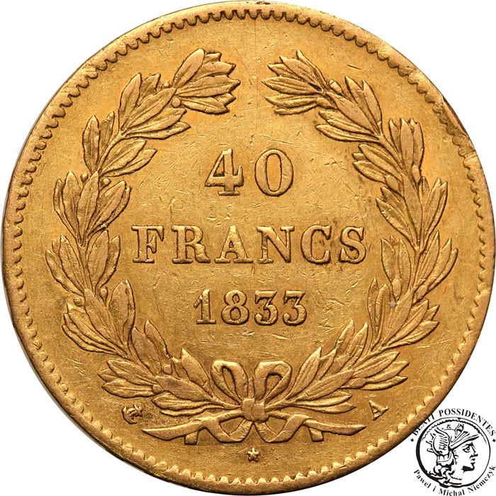 Francja 40 franków 1833 A Louis PhilippeI st.2-