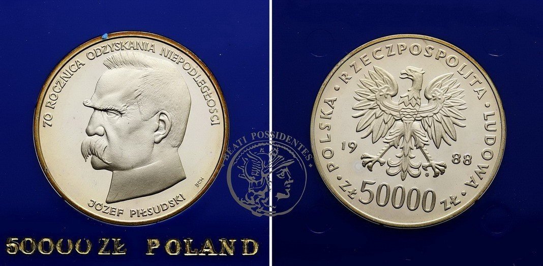 50 000 zł 1988 Piłsudski (lustrzanka)