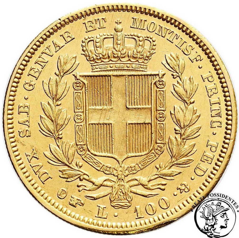 Włochy 100 Lirów 1834 Sardynia (orzeł) st.2-