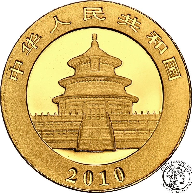 Chiny 50 Yuan 2010 (1/10 uncji złota) Panda st.L