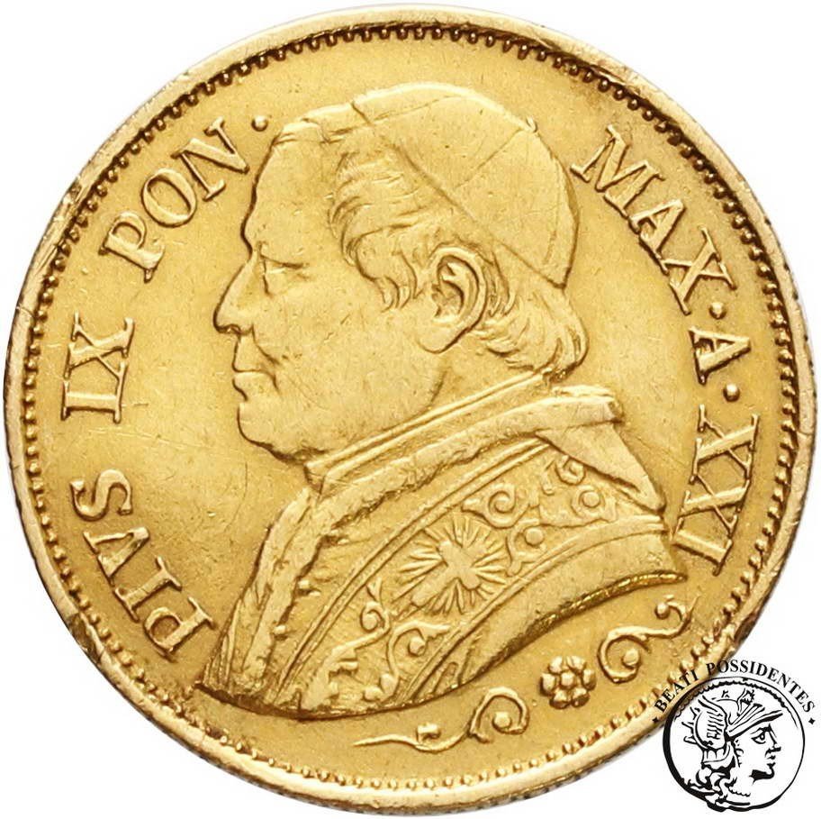 Watykan Pius IX 10 Lirów 1867 st. 3