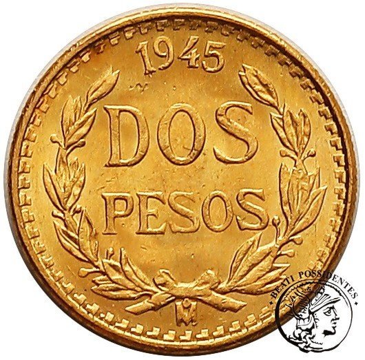 Meksyk 2 Pesos 1945 /nowe bicie/ st. 1