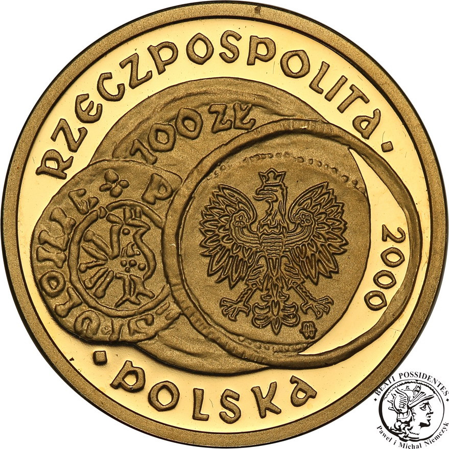 100 złotych 2000 1000-lecie Zjazdu w Gnieźnie tzw. małe Gniezno st. L