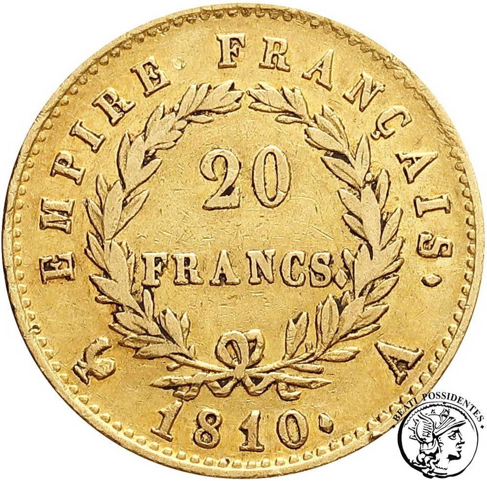 Francja Napoleon Bonaparte 20 Franków 1810 A st.3