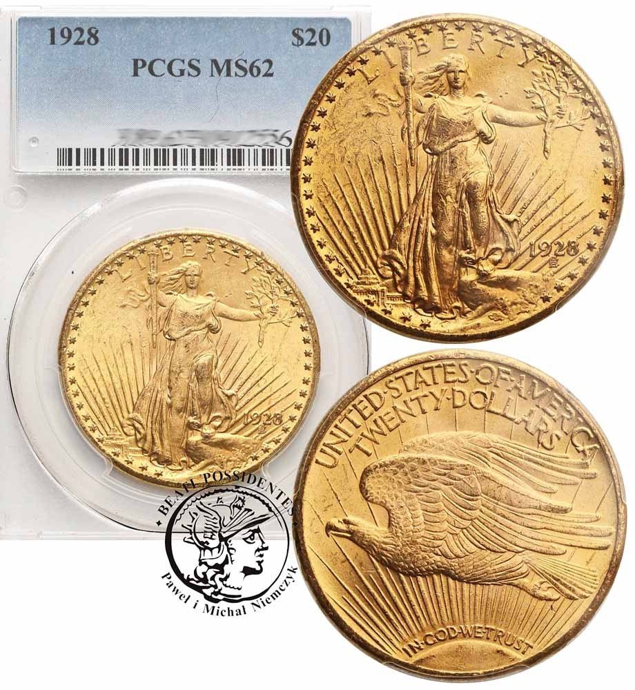 USA 20 dolarów 1928 Saint-Gaudens PCGS MS62