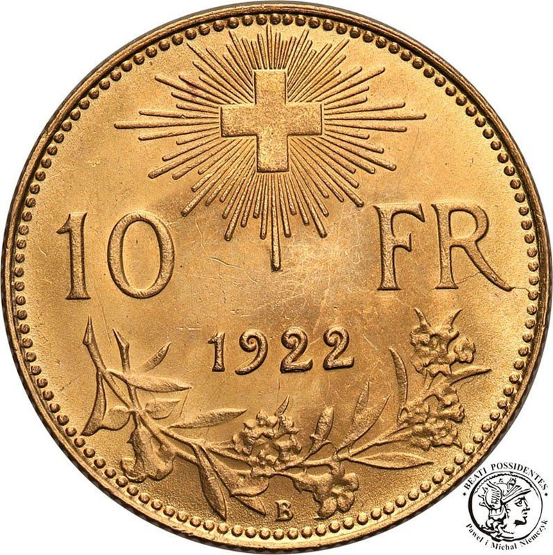 Szwajcaria 10 franków 1922 st.1