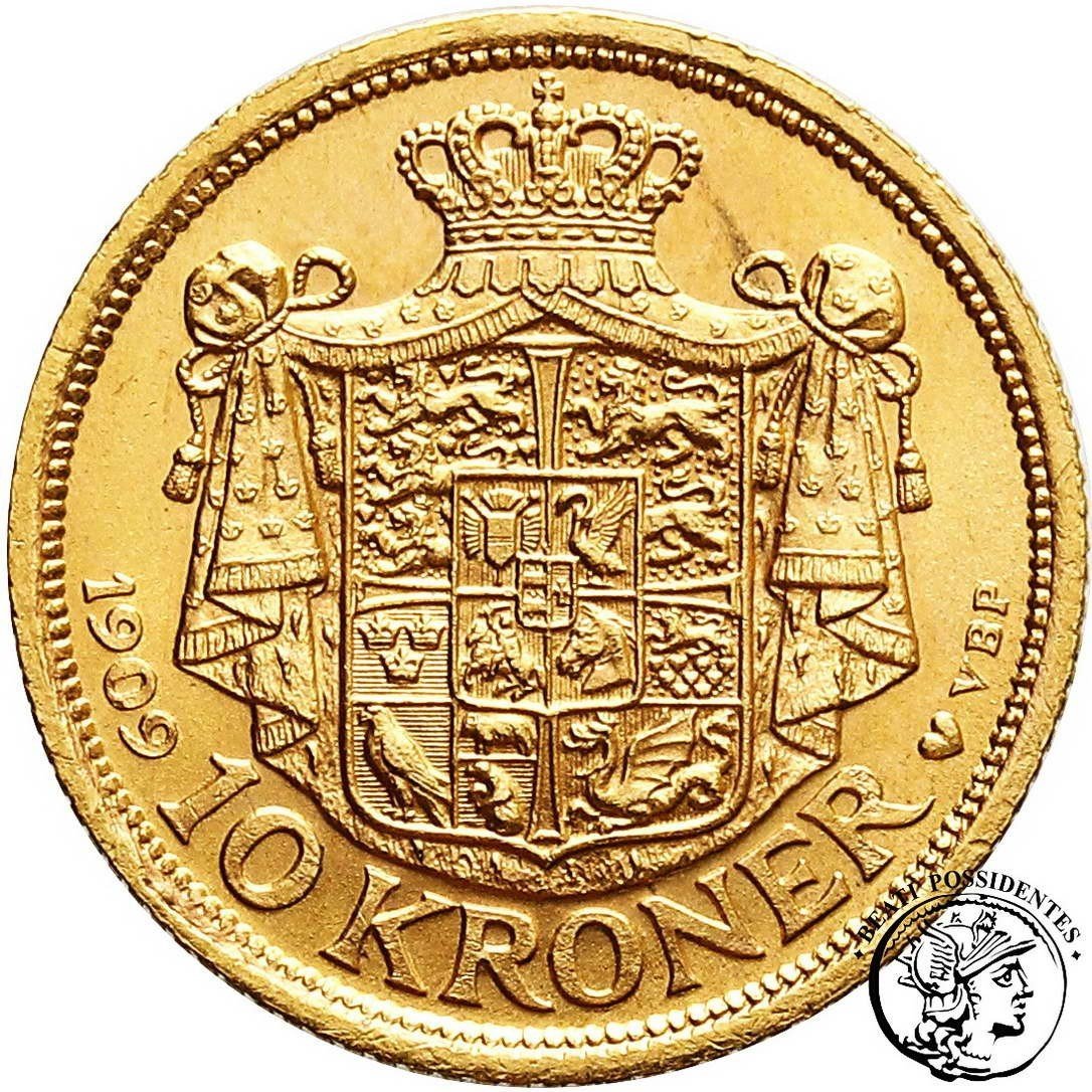 Dania Fryderyk VIII 10 koron 1909 st. 1