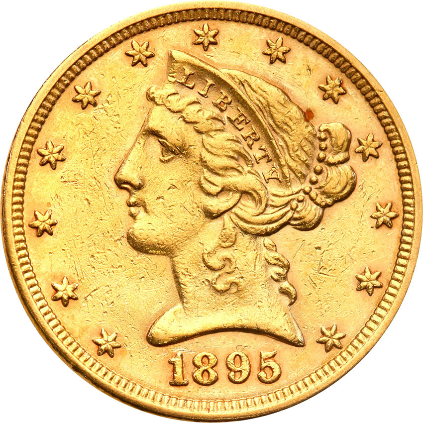 USA 5 dolarów 1895 Philadelphia st.2