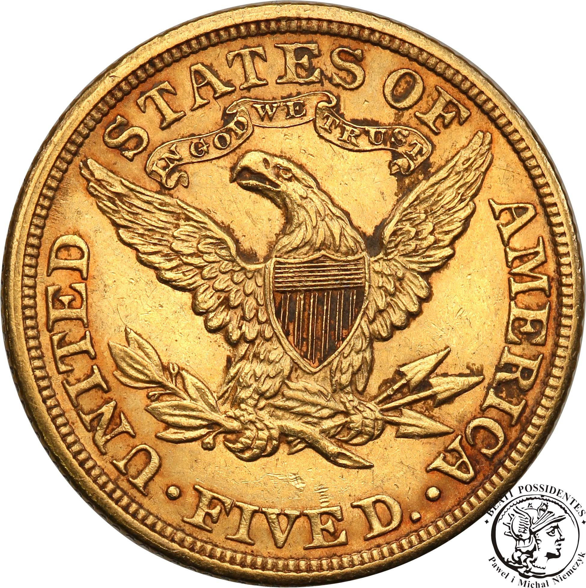 USA 5 dolarów 1908 Philadelphia st.2