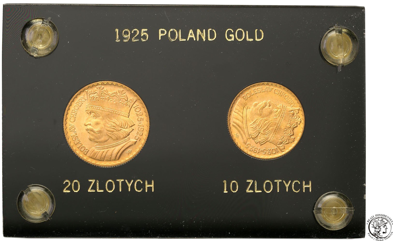 Polska II RP 10 + 20 złotych 1925 Chrobry KOMPLET w oryginalnym pudełku st.1