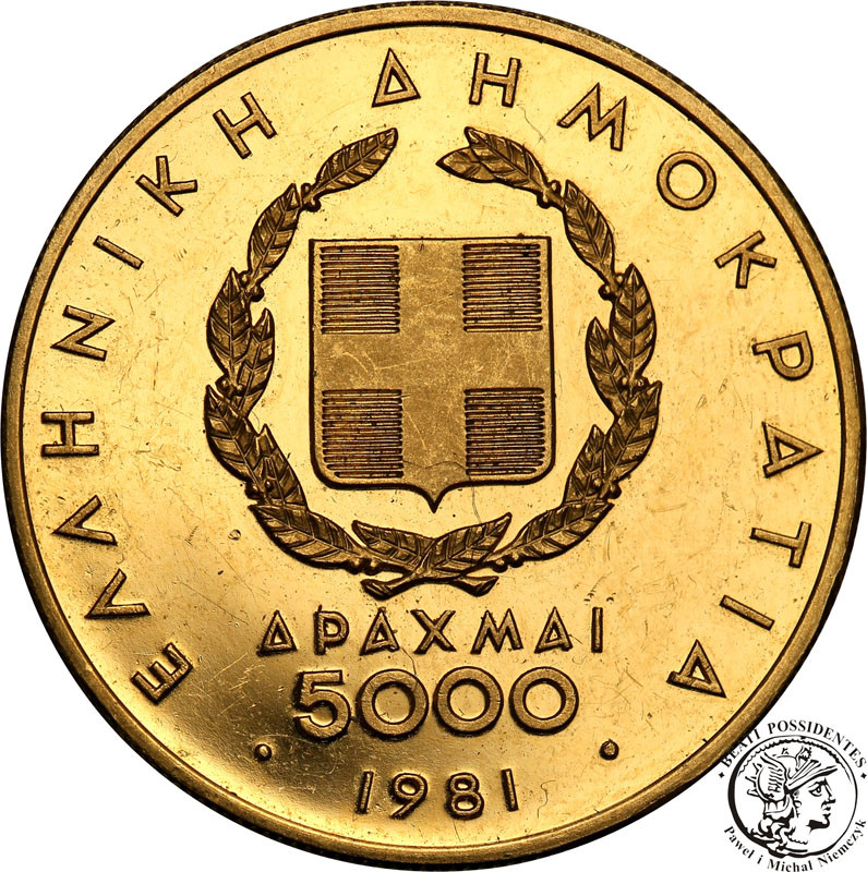 Grecja 5000 drachm 1981 Oly Ateny st.L