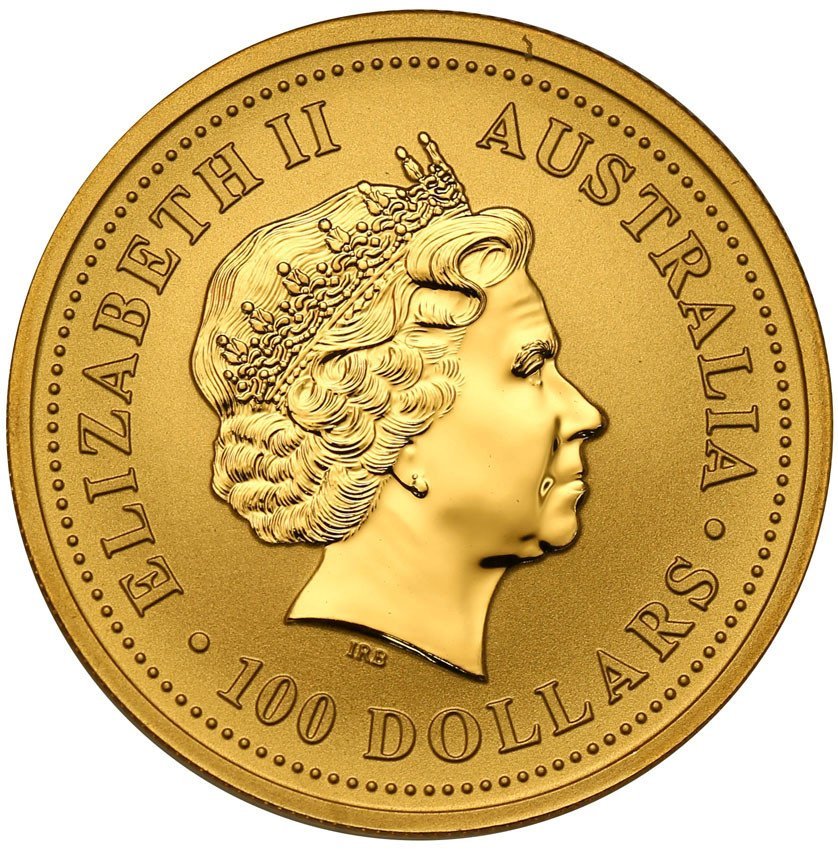 Australia 100 dolarów 2004 rok małpy (uncja złota) st.L