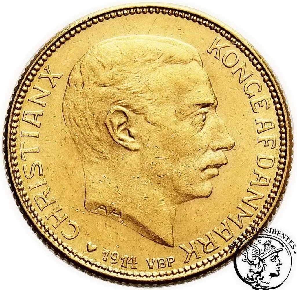 Dania Krystian X 20 koron 1914 st. 2+