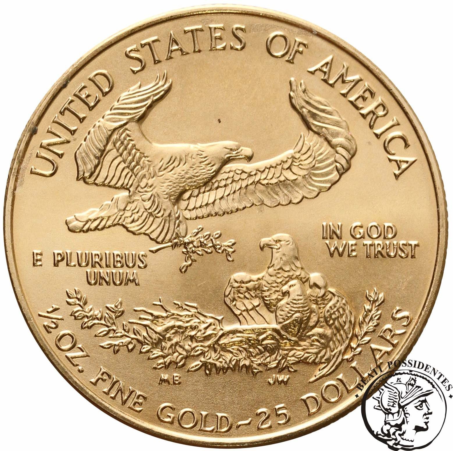 USA 25 dolarów 1997 1/2 Oz Au st. 1