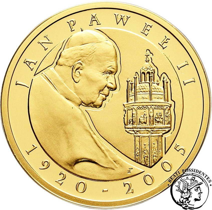 Polska III RP zestaw 4 monet Jan Paweł II 100 złotych 2005 i inne st.L