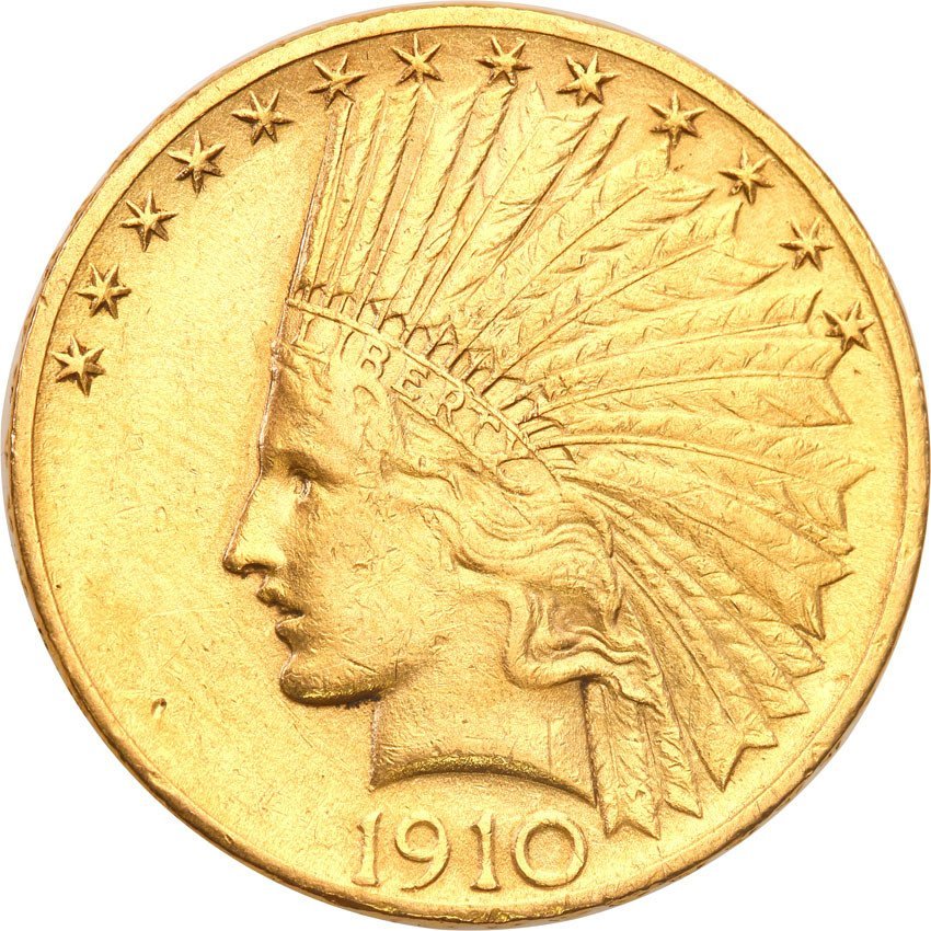 USA 10 dolarów 1910 Philadelphia Indianin st.2