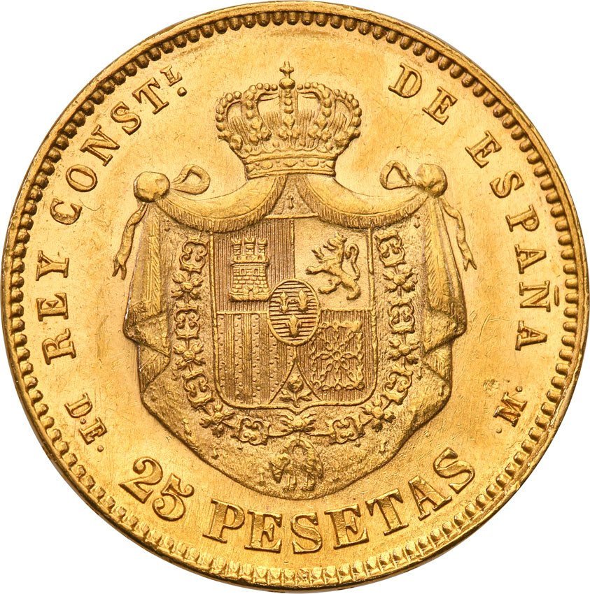 Hiszpania 25 Pesetas 1878 st.1-