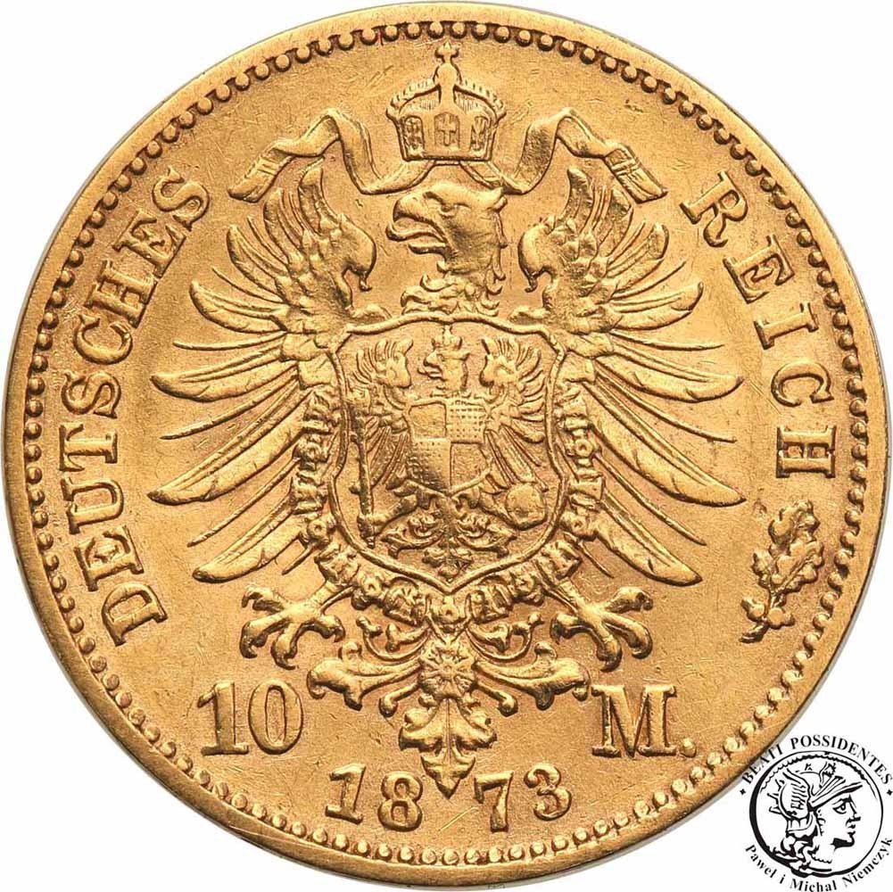 Niemcy Prusy Wilhelm I 10 Marek 1873 C Frankfurt st.3+