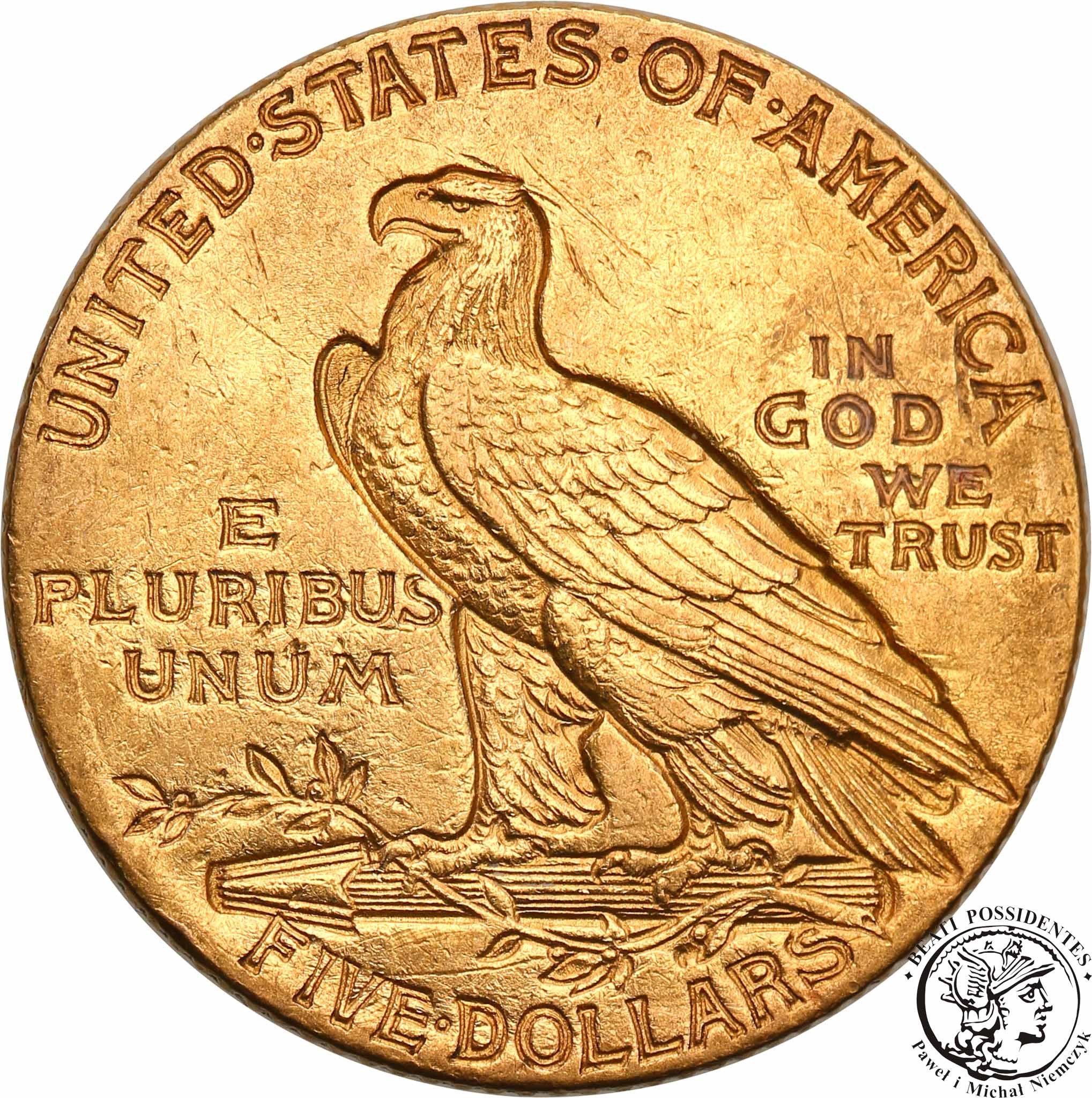 USA 5 dolarów 1911 Philadelphia Indianin st.2