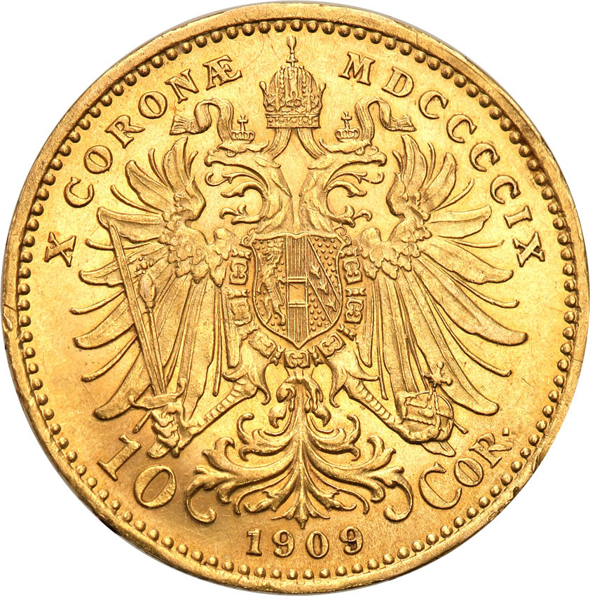 Austria 10 koron 1909 (Schwartz) F.J. I st.1