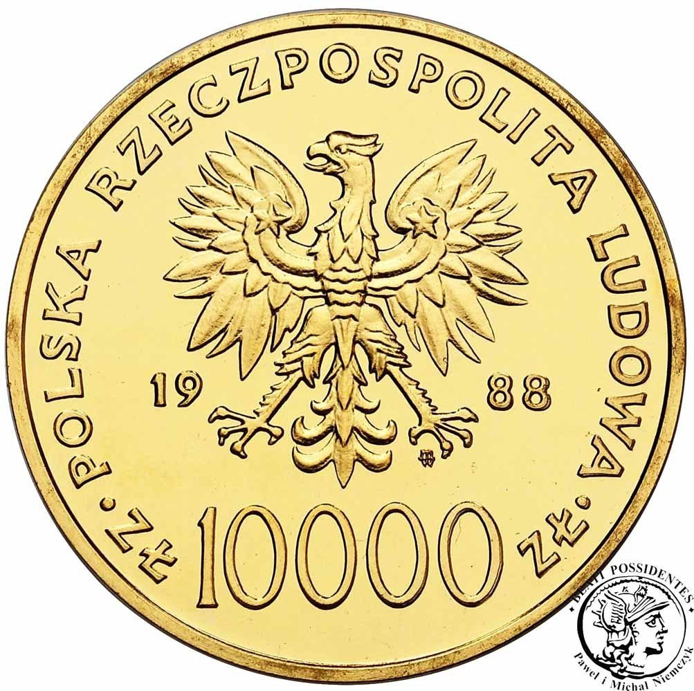 Polska 10 000 złotych 1988 Papież Jan Paweł II stempel zwykły st.1