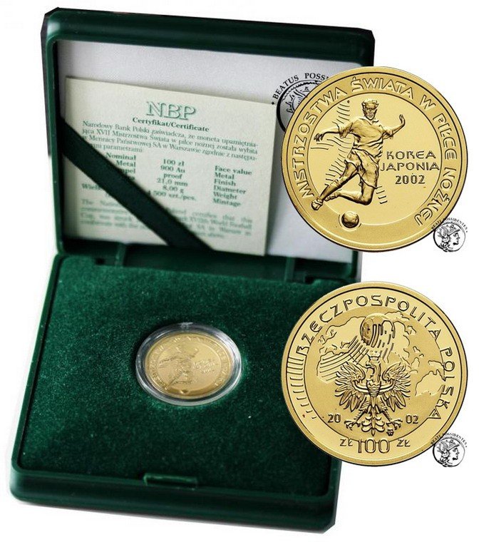 Polska 100 złotych 2002 Korea - Japonia st. L stempel lustrzany