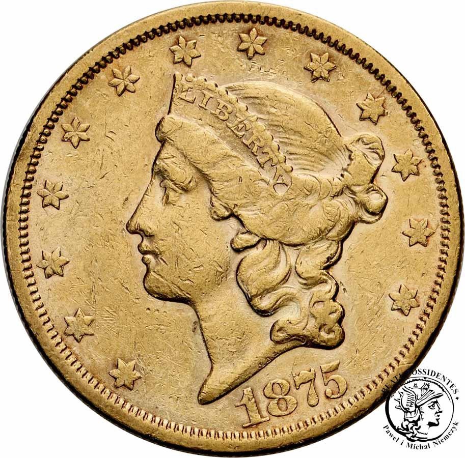 USA 20 dolarów 1875 'S' San Francisco st.3+