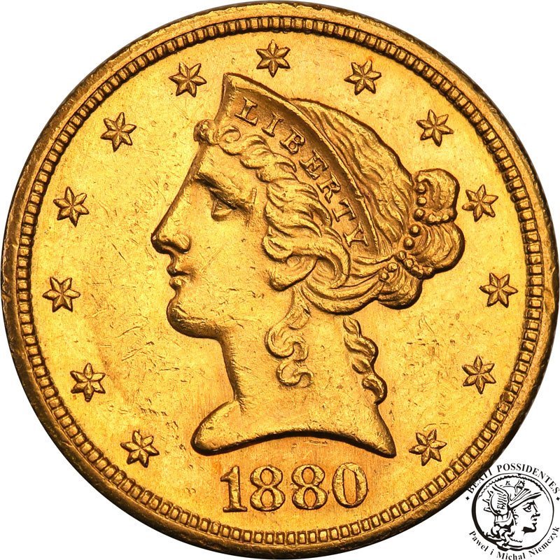 USA 5 dolarów 1880 S San Francisco st.1-