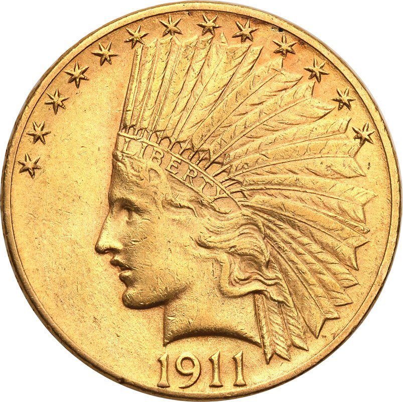 USA 10 dolarów 1911 Indianin Philadelphia st.2+