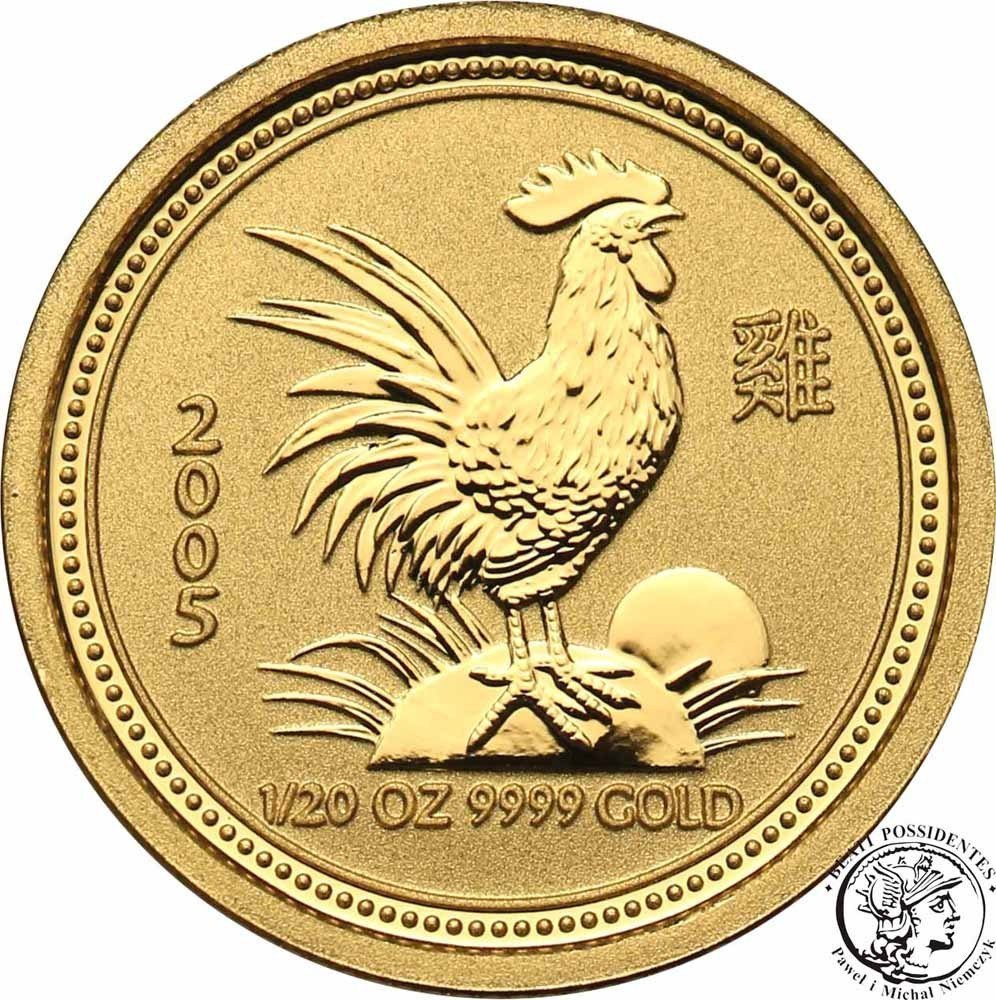 Australia 5 dolarów 2005 Rok KOGUTA Au.999 st.1