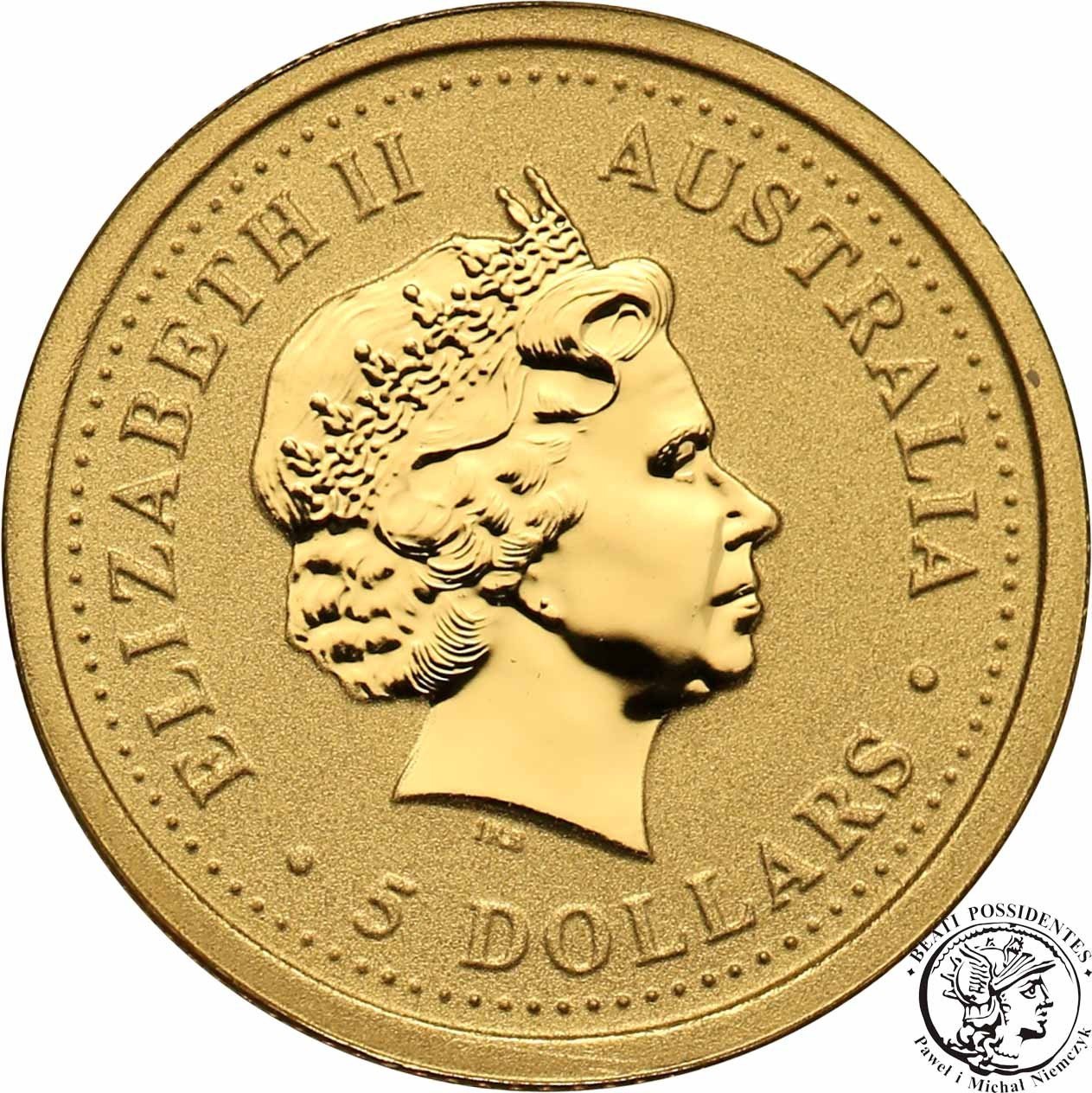Australia 5 dolarów 2003 Rok MAŁPY Au.999 st.1