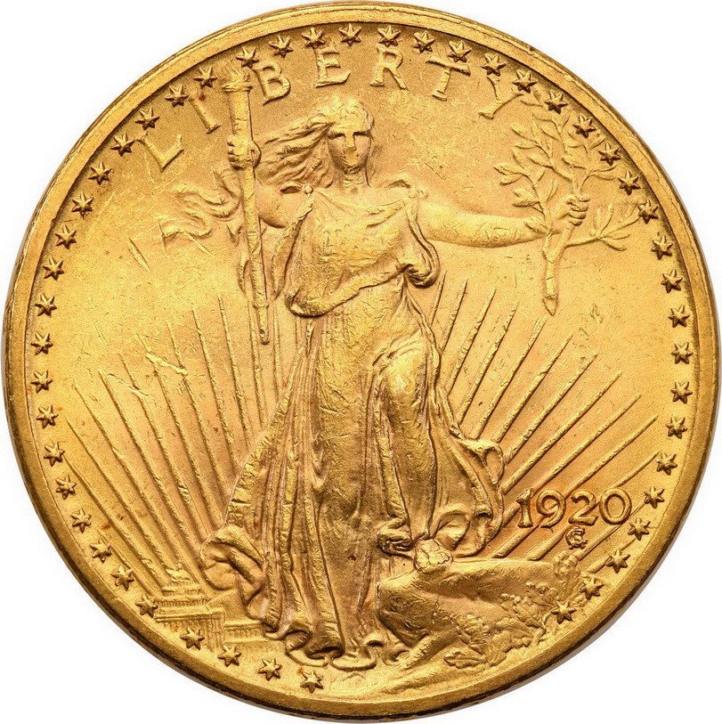 USA 20 dolarów 1920 Philadelphia st.1Rzadsze