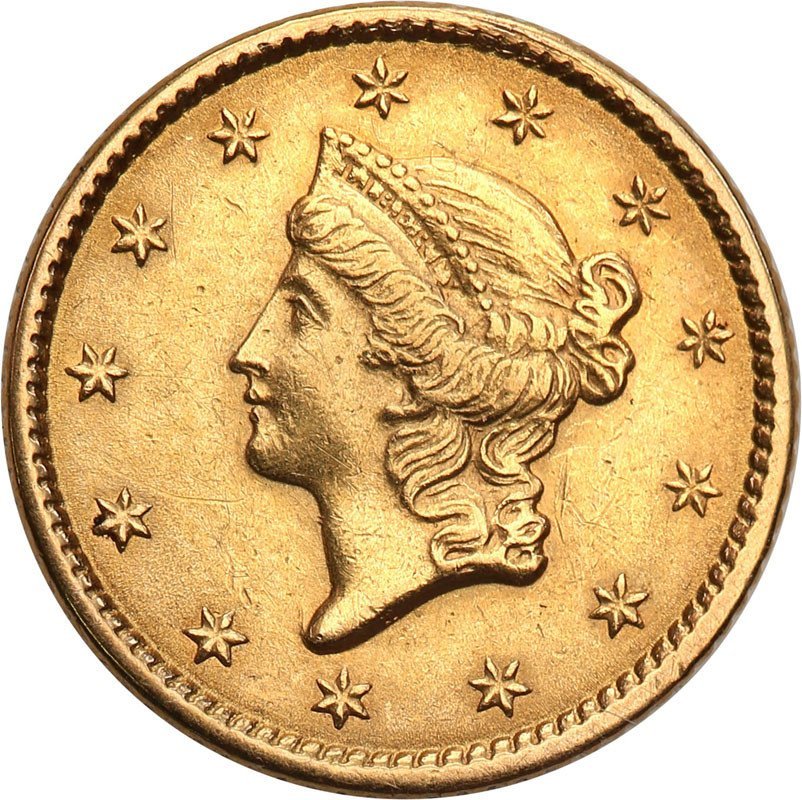 USA 1 dolar 1852 Philadelphia typ I st.2+