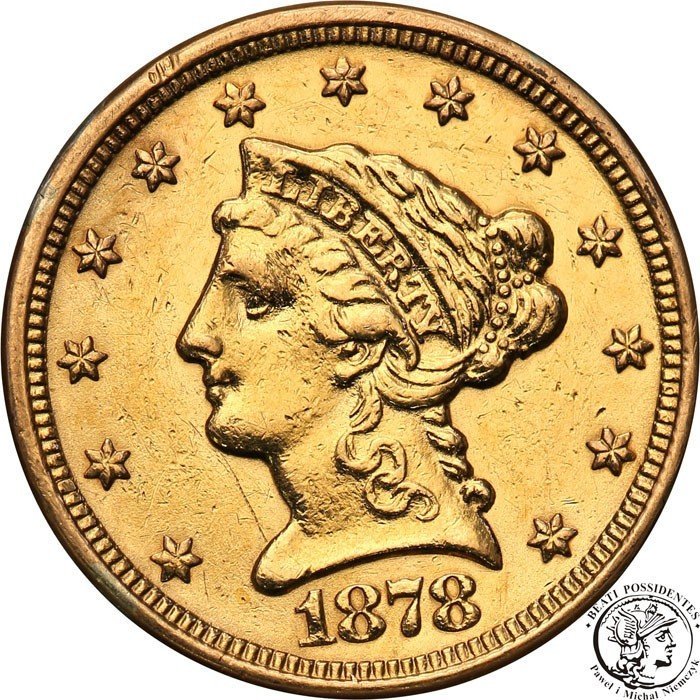 USA 2,5 dolara 1878 Philadelphia st.2-
