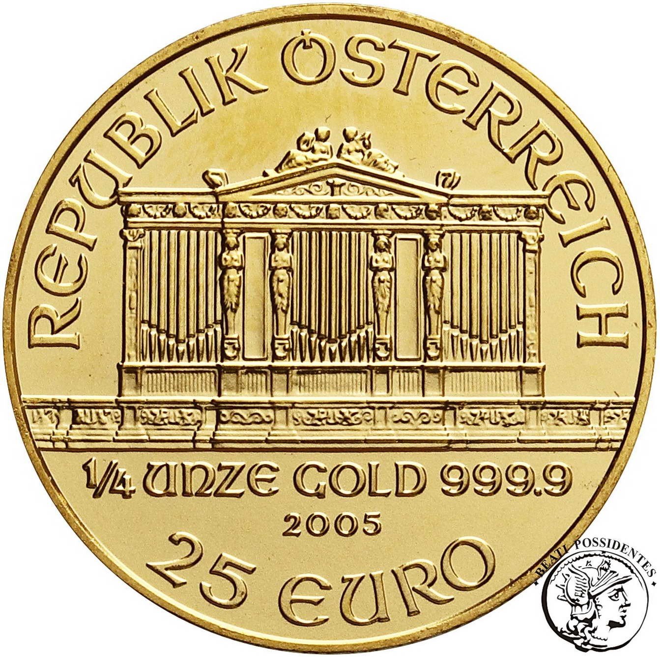 Austria 25 Euro 2005 Filharmonia 1/4 Oz Au st. 1