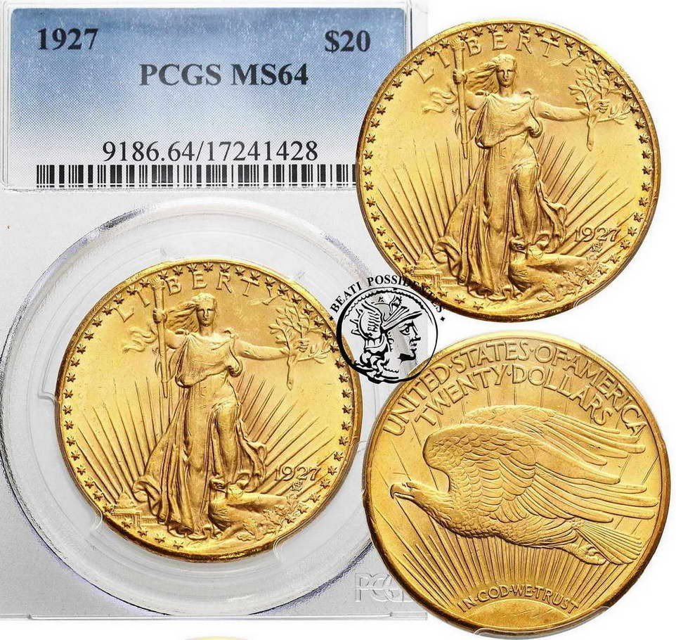 USA 20 dolarów 1927 Filadelfia PCGS MS64