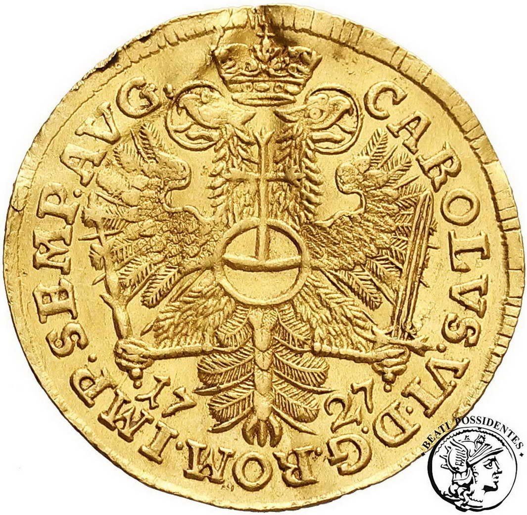 Niemcy Hamburg Karol VI dukat 1727 st. 2-